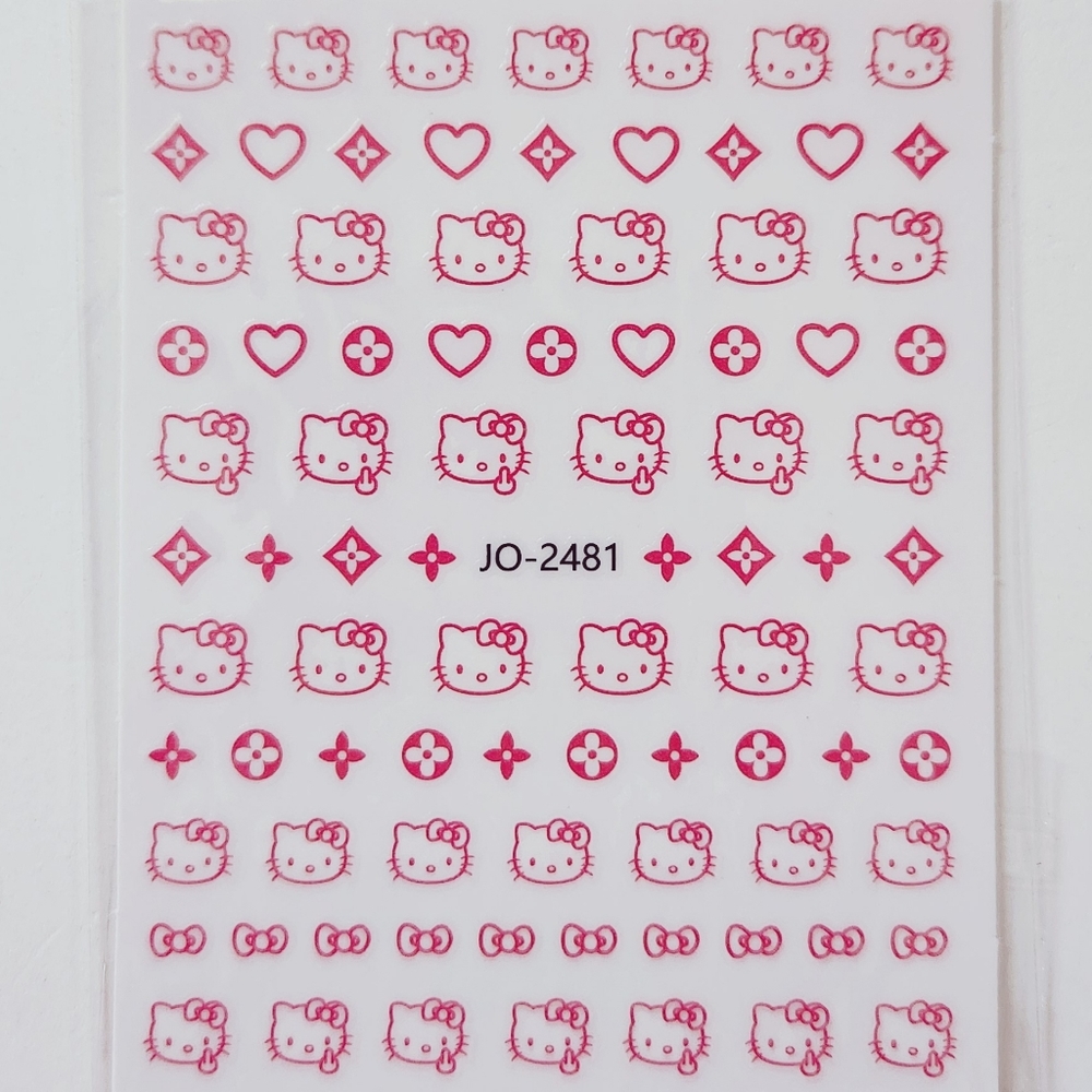 ⭐4/$15 Hello Kitty Pink Printed Nail Art Stickers